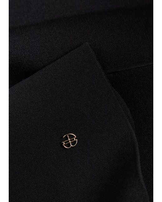 Anine Bing Black Francis Stretch-Knit Top