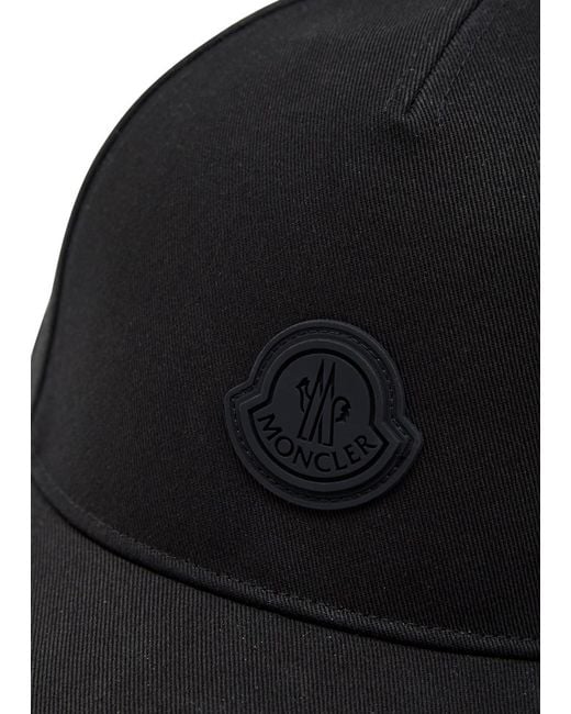 Moncler Black Logo-Appliquéd Cotton Cap for men