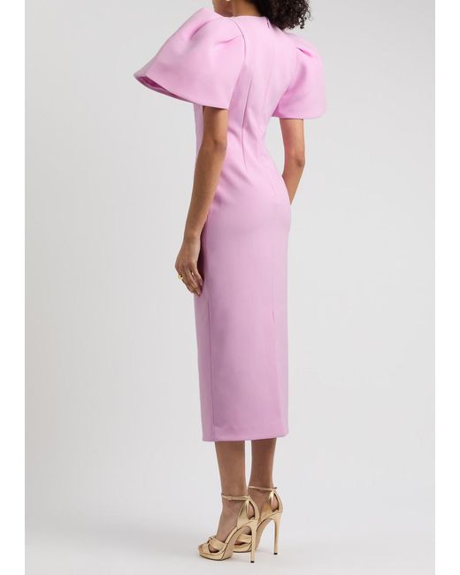 Solace London Pink Lora Crepe Midi Dress