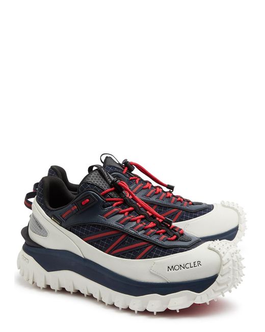 Moncler White Trailgrip Gtx Panelled Canvas Sneakers for men
