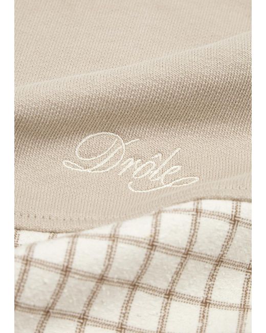 Drole de Monsieur Natural Logo-embroidered Cotton-blend Polo Jumper for men