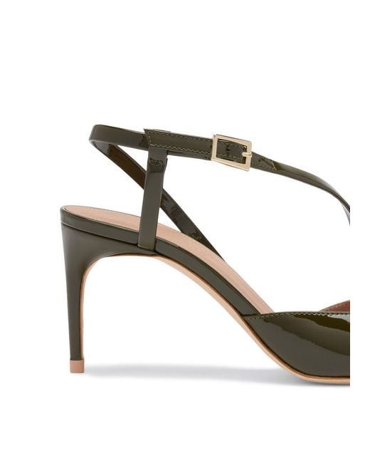 Malone Souliers Metallic Valeria 70 Patent Slingback Pumps