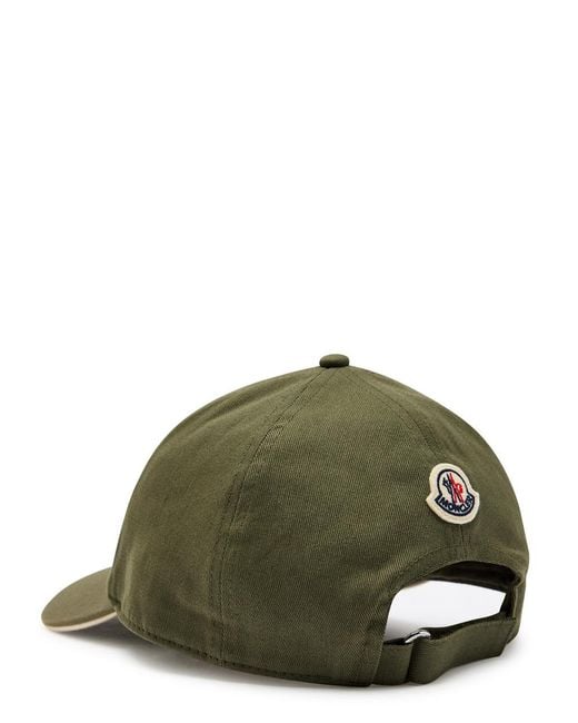 Moncler Green Logo-Embroidered Cotton Cap for men