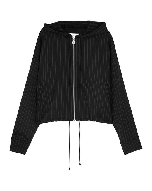 Sportmax Black Fido Pinstriped Stretch-Wool Jacket