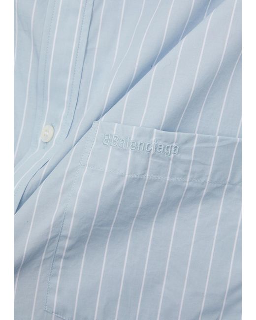 Balenciaga Blue Cocoon Striped Cotton-poplin Shirt
