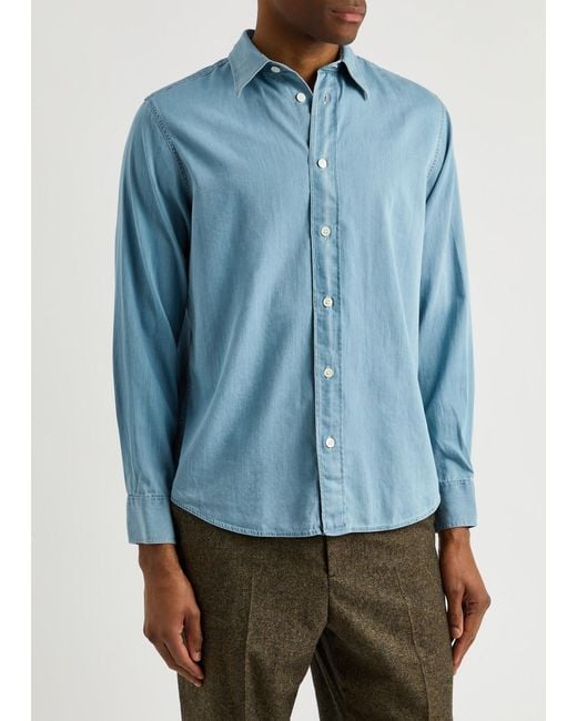 NN07 Blue Colby Chambray Shirt for men