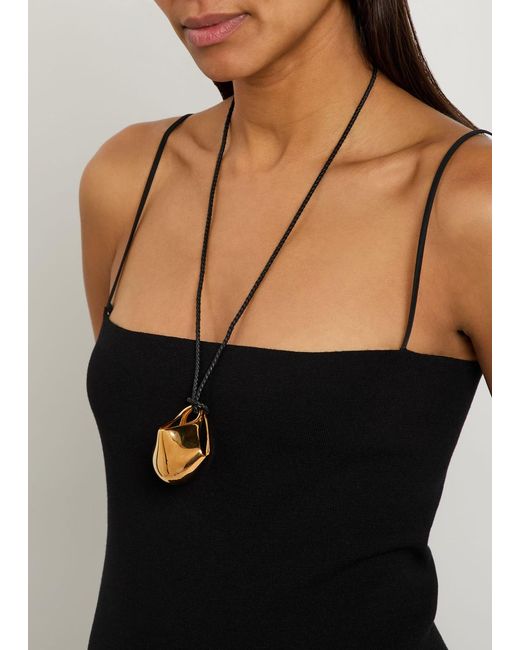 Khaite Metallic Lotus Medium 19Kt-Plated Pendant Necklace