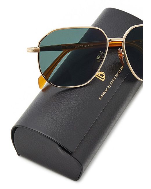 David Beckham Green Aviator-style Sunglasses for men