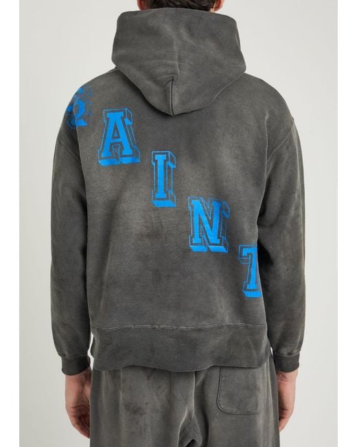 SAINT Mxxxxxx Blue Angel Of Death Printed Hooded Cotton Sweatshirt for men