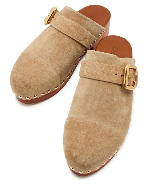 Chloé Brown Leather Jeannette Clogs 50