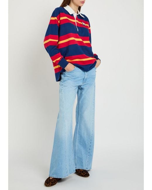 Mother Blue The Lemon Twist Wide-Leg Denim Jeans