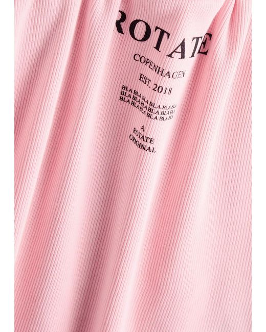 ROTATE SUNDAY Pink Logo-Print Stretch-Cotton Tank