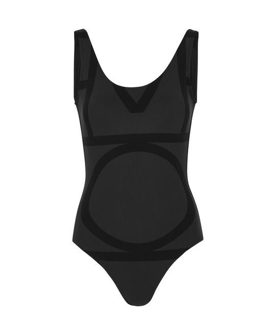 Totême  Black Logo-print Swimsuit