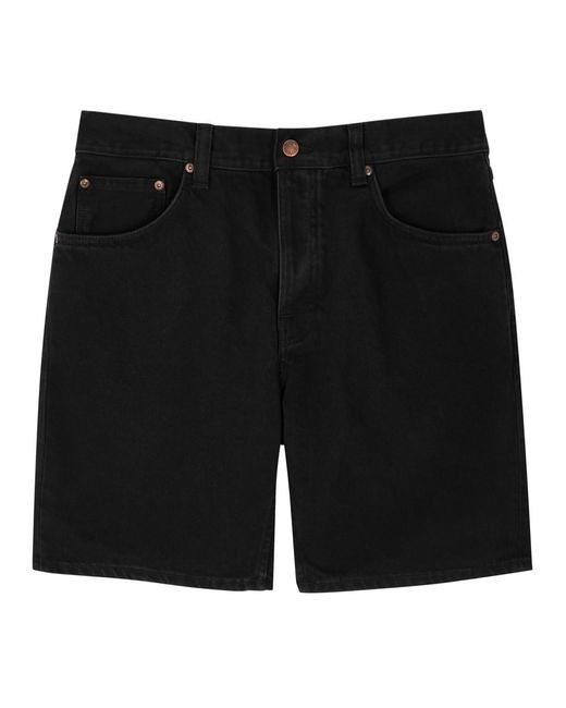 Nudie Jeans Black Seth Denim Shorts for men