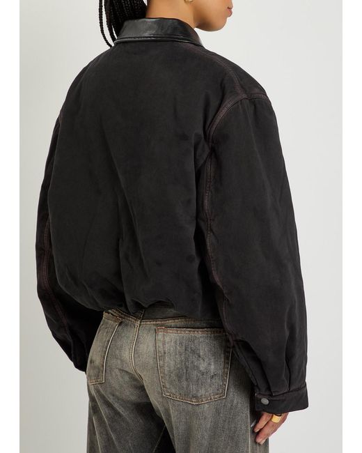 Acne Black Padded Twill Bomber Jacket