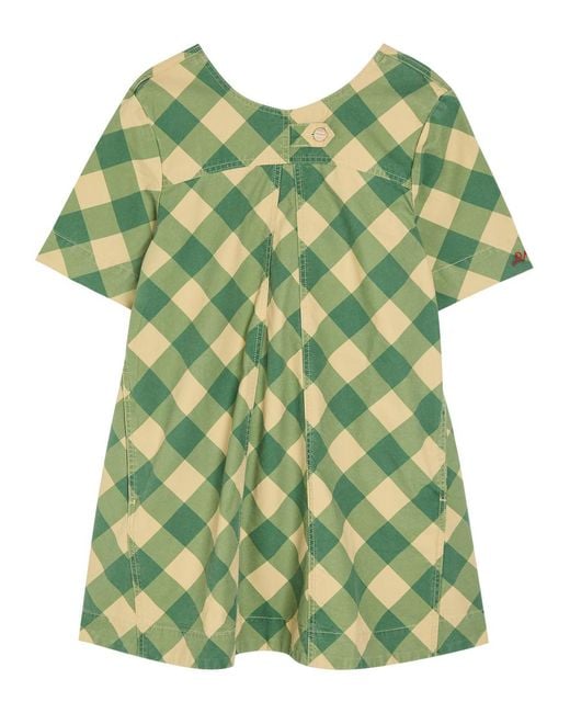 Damson Madder Green Bridget Reversible Cotton Mini Dress