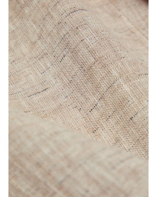Emporio Armani Natural Wide-Leg Linen-Blend Trousers