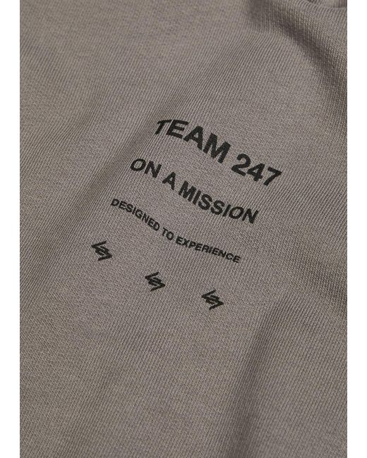 Represent Gray 247 Uprising Hooded Cotton Sweatshirt for men