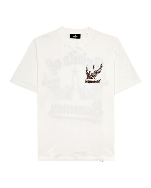 Represent White Spirits Of Summer Printed Cotton T-Shirt for men