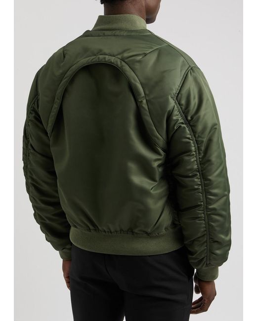 Alexander McQueen Green Convertible Nylon Bomber Jacket for men