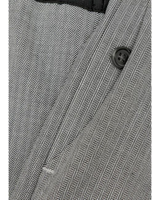 Helmut Lang Gray Herringbone Wool-blend Trousers
