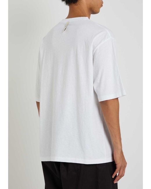 Jacquemus White Le T-Shirt Logo-Print Cotton T-Shirt for men
