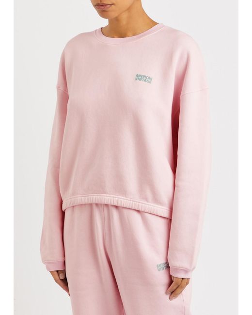 American Vintage Pink Izubird Stretch-cotton Sweatshirt