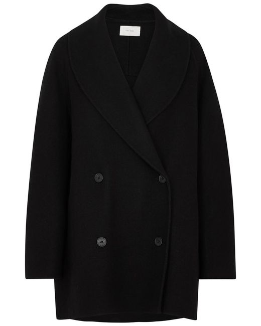 The Row Black Polli Double-breasted Wool-blend Jacket