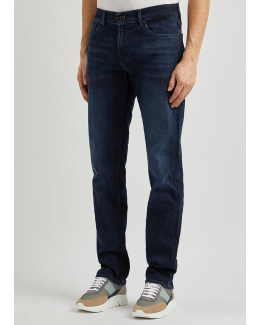 7 For All Mankind Blue Standard Luxe Performance Eco Straight-leg Jeans for men