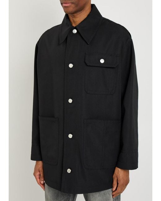 AMI Black Canvas Overshirt for men