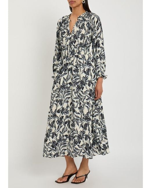 Rails Black Matia Floral-Print Woven Midi Dress