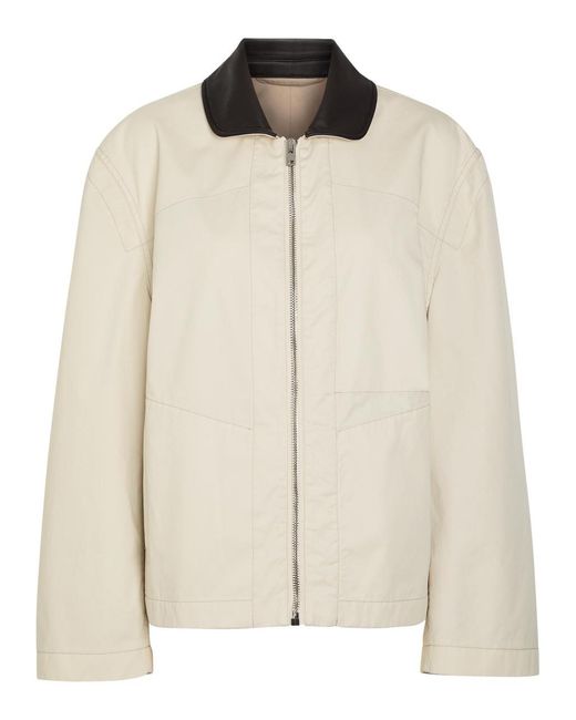 Lemaire Natural Leather Collar Cotton Jacket