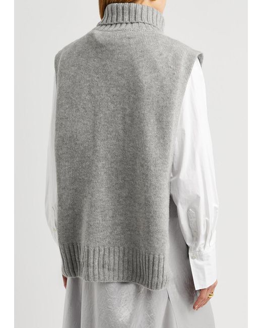 Vince Gray Roll-neck Wool-blend Poncho