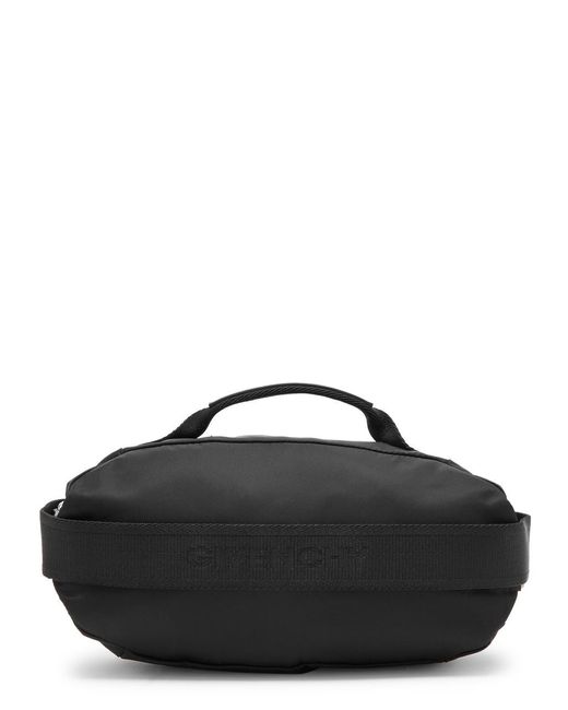 Givenchy Black G-Zip Logo-Print Nylon Belt Bag for men