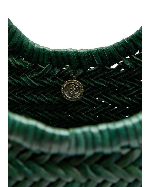 Dragon Diffusion Green Nantucket Big Woven Leather Tote Bag