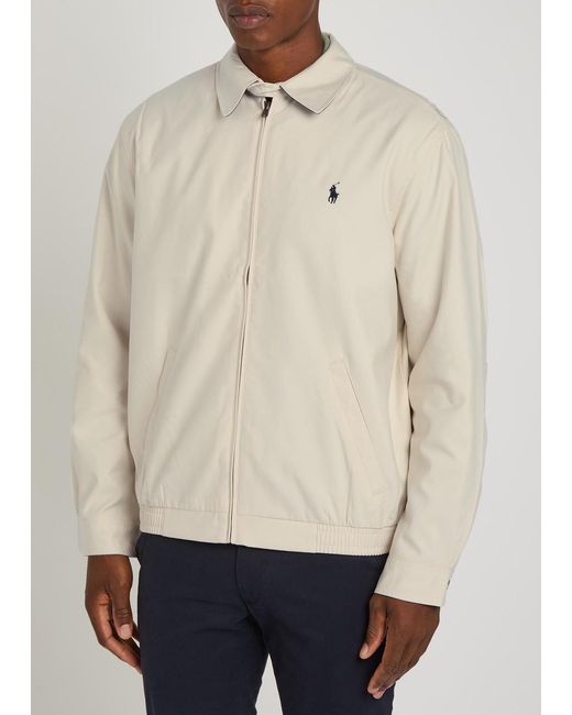 Polo Ralph Lauren White Logo-Embroidered Shell Windbreaker Jacket for men
