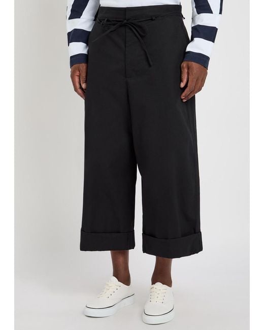 Jacquemus Black Le Pantalon Marin Cropped Wide-Leg Trousers for men