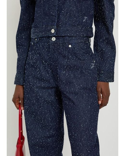 Jacquemus Blue Le De-Nimes Large Frayed Wide-Leg Jeans