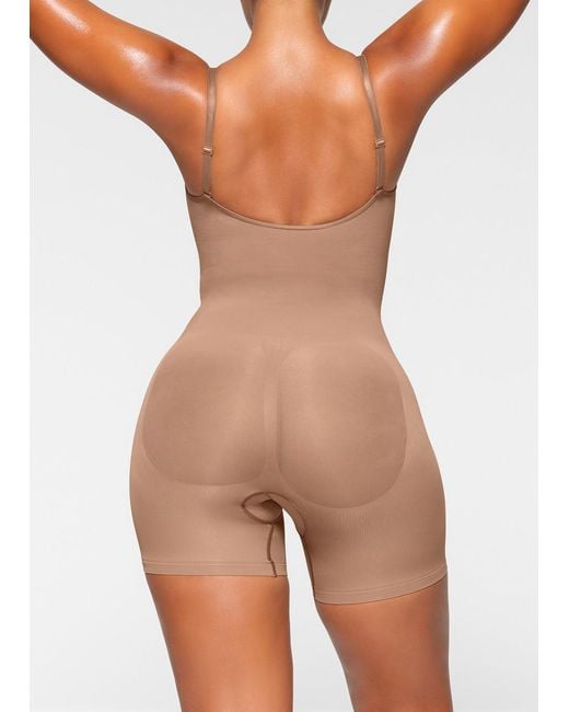 Skims Brown Seamless Sculpt Mid-Thigh Bodysuit