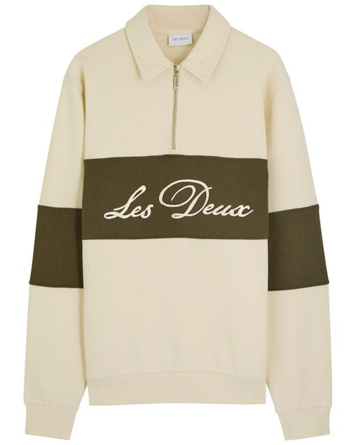 Les Deux Natural Cory Cotton Half-Zip Sweatshirt for men