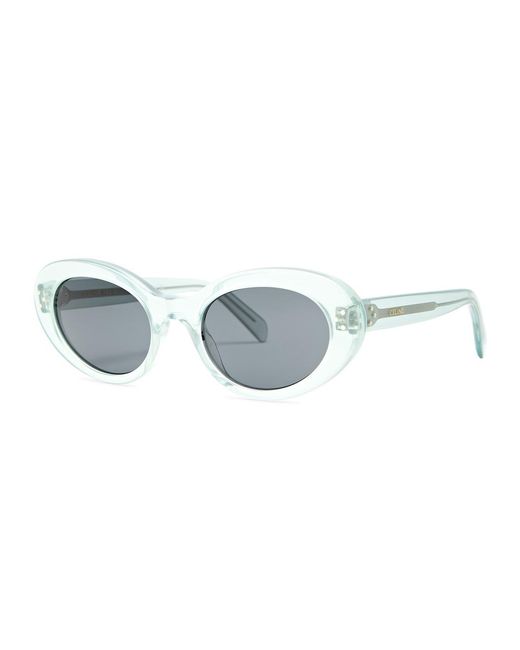 Céline Blue Oval-Frame Sunglasses