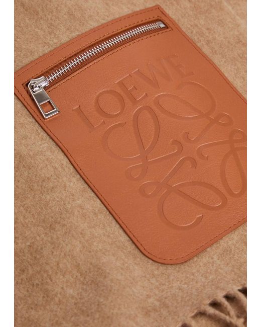 Loewe Brown Anagram Wool-Blend Scarf