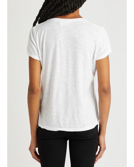 American Vintage White Jacksonville Slubbed Cotton-Blend T-Shirt