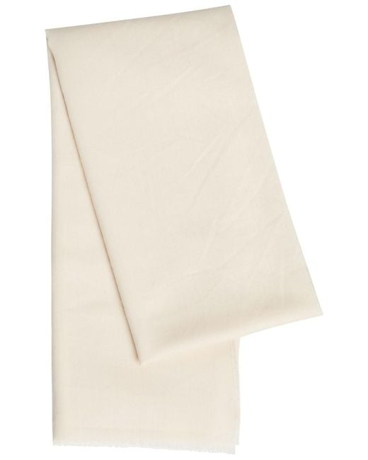 Totême Natural Frayed Wool Scarf