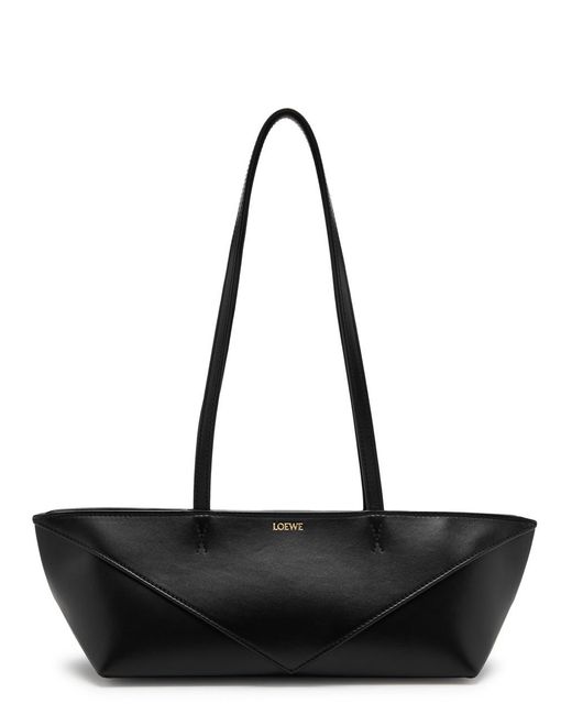 Loewe Black Cropped Puzzle Fold Leather Shoulder Bag
