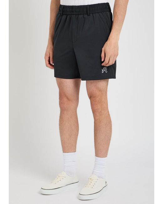 Malbon Black Scooter Logo-Embroidered Coolcore Shorts for men