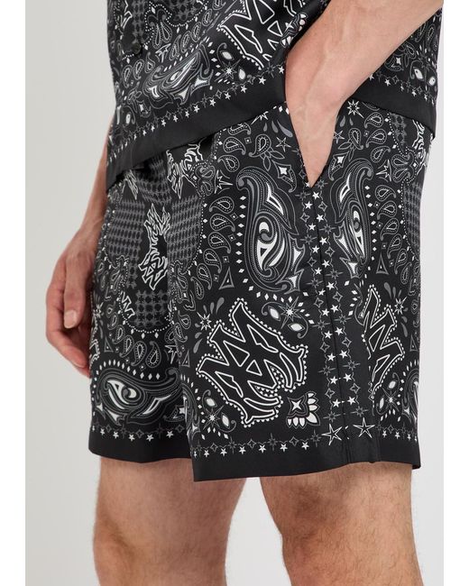 Amiri Gray Checked Silk Shorts for men