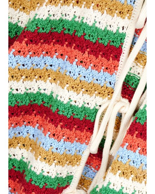 Kitri Multicolor Evie Striped Crochet Cardigan