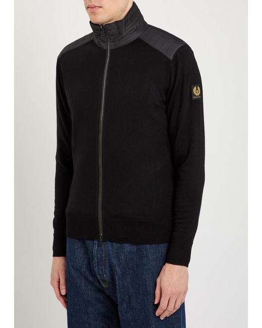 Belstaff Black Kelby Zip-Up Wool-Blend Cardigan for men