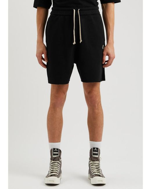 Rick Owens X Moncler Logo Cotton Shorts in Black for Men | Lyst